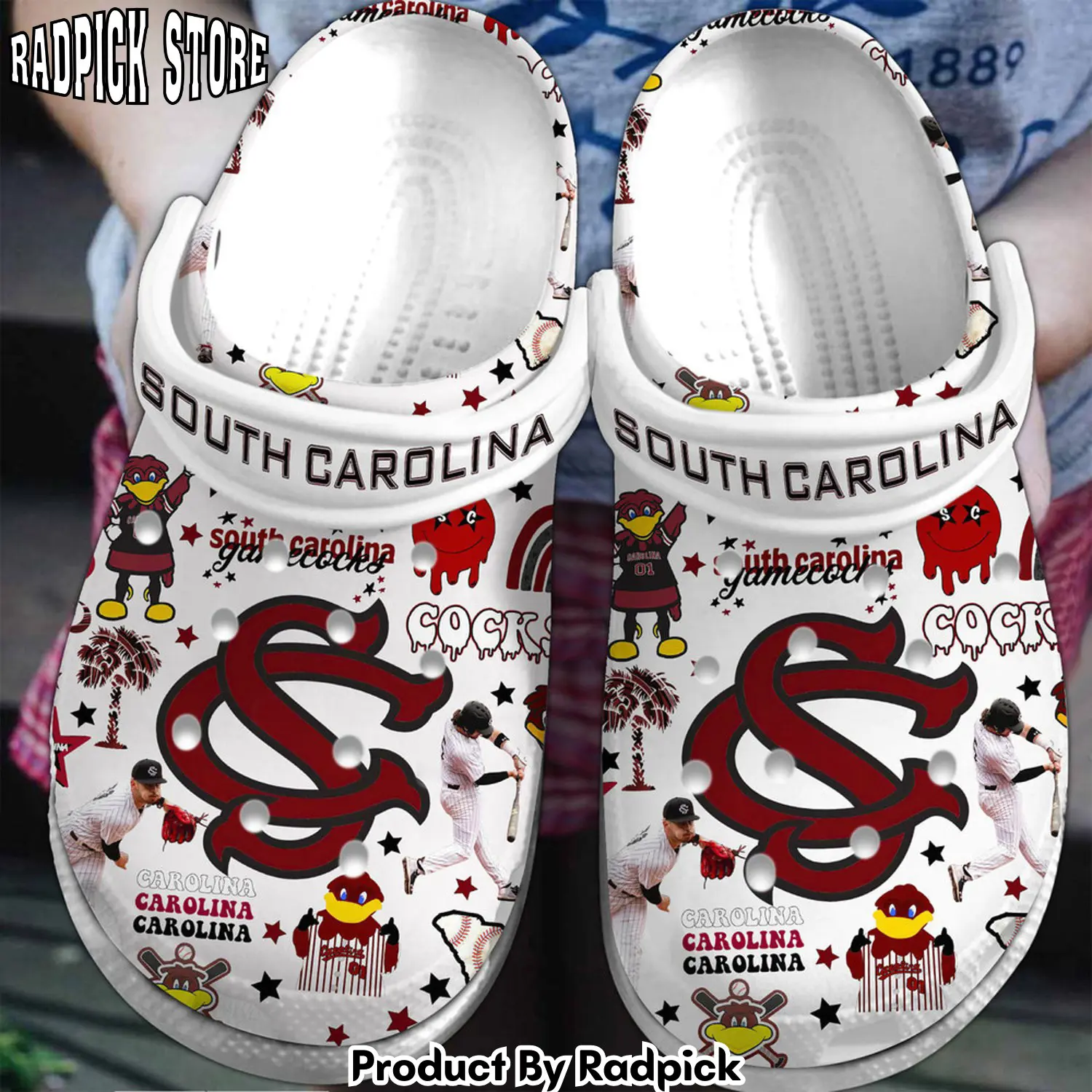 Radpick premium south carolina gamecocks ncaa sport clogs shoes comfortable for men women 1fm rp6522107
